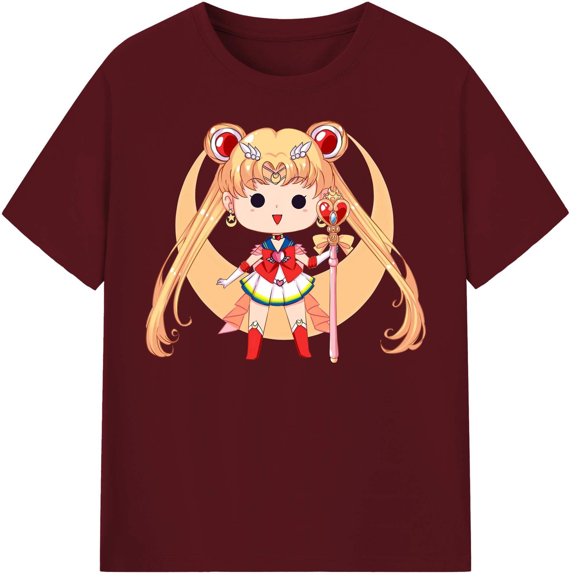 （画像用） 美少女戦士セーラームーン 月野 うさぎ つきの うさぎ Sailor Moon Tsukino Usagi 綿100％半袖Tシャツ（フロントプリント）